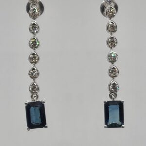Blue Sapphire Earrings 2.10 cttw